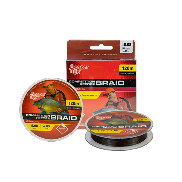 BENZAR COMPETITION FEEDER BRAID DARK BROWN BRAIDED CORD - 120M 0.08mm